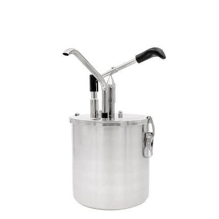 GGM Gastro Commercial Sauce Dispenser with Pump - ECO - 4 litres - Stainless steel - 188x335mm - adjustable dose - with container