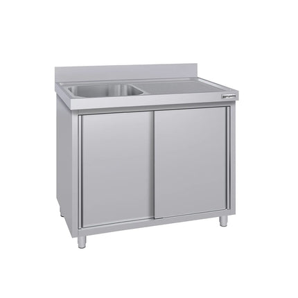 GGM Gastro Commercial Sink Cabinet ECO - 1000x600mm - with 1 bowl left-hand