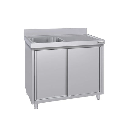 GGM Gastro Commercial Sink Cabinet ECO - 1200x700mm - with 1 bowl left-hand