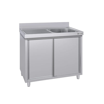 GGM Gastro Commercial Sink Cabinet ECO - 1200x700mm - with 1 bowl right-hand