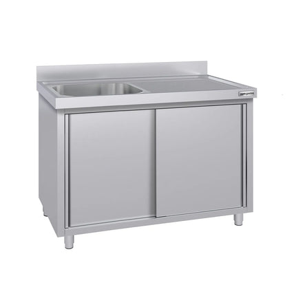 GGM Gastro Commercial Sink Cabinet ECO - 1400x700mm - with 1 bowl left-hand