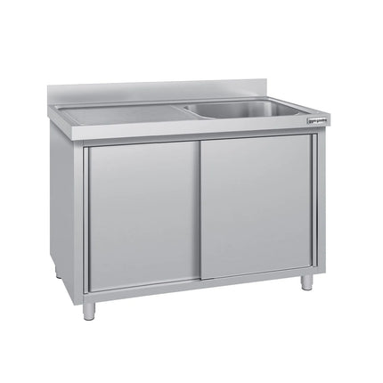 GGM Gastro Commercial Sink Cabinet ECO - 1400x700mm - with 1 bowl right-hand