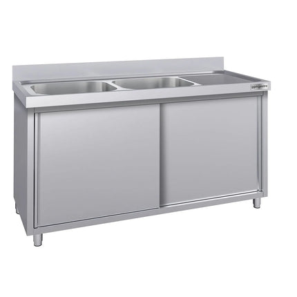 GGM Gastro Commercial Sink Cabinet ECO - 2000x600mm - 2 bowls