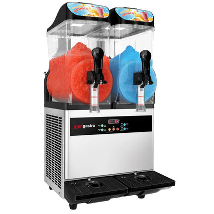 GGM Gastro Commercial Slush Machine - 2x 12L - 850W - Digital - Black/Silver