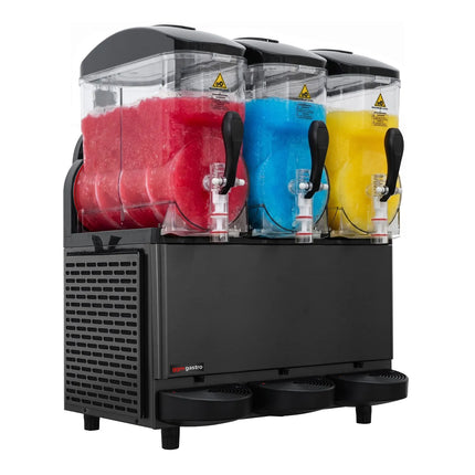GGM Gastro Commercial Slush Machine - 3x 12L - 1.08kW - Digital - Black