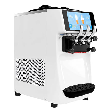 GGM Gastro Commercial Soft Serve Ice Cream Machine - 30-32L/h - 2.68kW - Touchscreen - for 3 flavours (twin twist) - Tabletop unit - Pre-Cooling