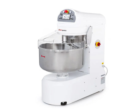 GGM Gastro Commercial Spiral Dough Mixer - 131L / 80kg - Twin Speed - Fixed Head & Bowl - with Timer - 400V 3‑Phase - For Pizza & Bread Dough