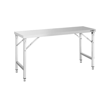 GGM Gastro Commercial Stainless Steel Centre Table - 1600x700mm - Foldable
