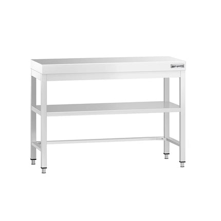 GGM Gastro Commercial Stainless Steel Centre Table PREMIUM - 1000x800mm - with Undershelf - with Additional Undershelf (mid-shelf) - with Cross Bracing