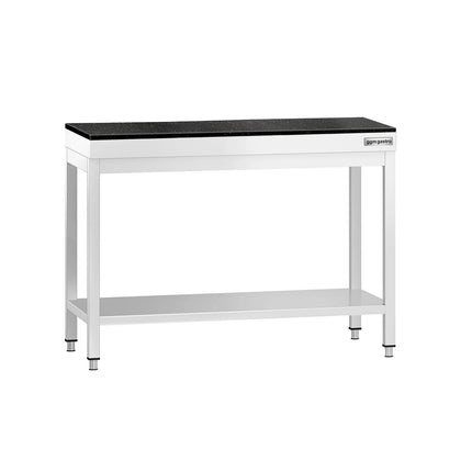 GGM Gastro Commercial Stainless Steel Centre Table PREMIUM - 1000x800mm - with Undershelf - with Granite Worktop