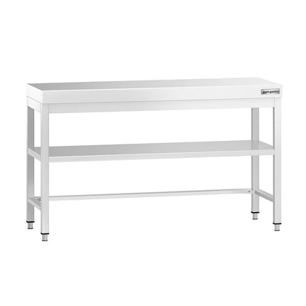 GGM Gastro Commercial Stainless Steel Centre Table PREMIUM - 1400x600mm - with Undershelf - with Cross Bracing