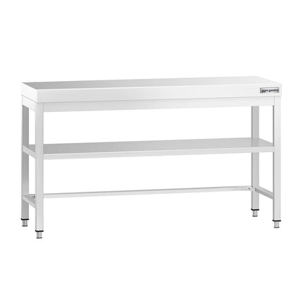 GGM Gastro Commercial Stainless Steel Centre Table PREMIUM - 1500x800mm - with Undershelf - with Cross Bracing