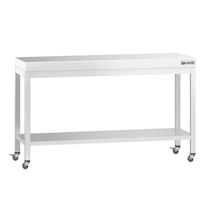GGM Gastro Commercial Stainless Steel Centre Table PREMIUM - 1500x800mm - with Undershelf - with 2 Undershelves