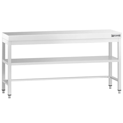 GGM Gastro Commercial Stainless Steel Centre Table PREMIUM - 2000x600mm - with Undershelf - with Cross Bracing