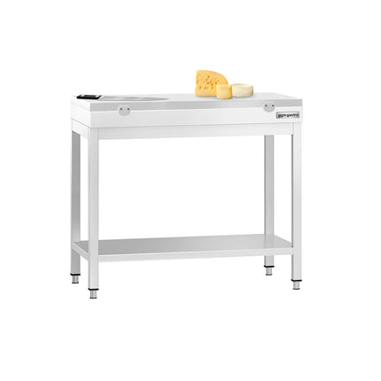 GGM Gastro Commercial Stainless Steel Centre Table PREMIUM - 800x600mm - with Undershelf - with Green/Red/White Chopping Board