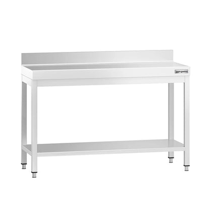 GGM Gastro Commercial Stainless Steel Table with Upstand PREMIUM - 1200x600mm - with Undershelf
