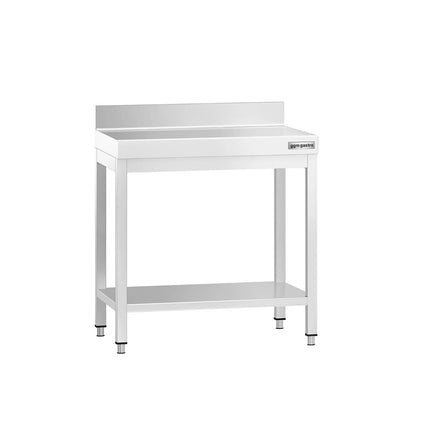 GGM Gastro Commercial Stainless Steel Table with Upstand PREMIUM - 600x600mm - with Undershelf - with Rear Upstand