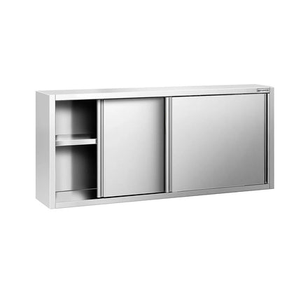 GGM Gastro Commercial Stainless Steel Wall Cabinet / Kitchen Cupboard PREMIUM - 1800x400x800mm - with Sliding Doors