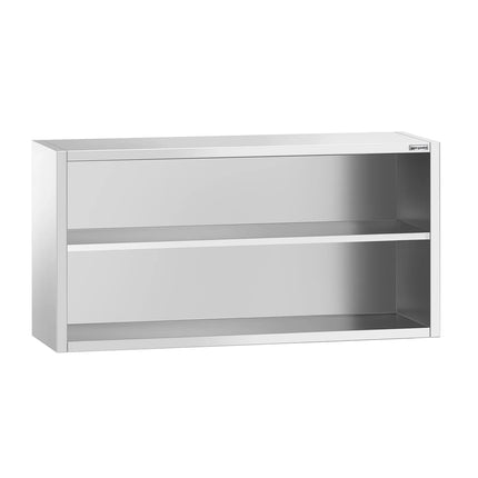 GGM Gastro Commercial Stainless Steel Wall Cabinet / Kitchen Cupboard PREMIUM - 1600x400x800mm - Open Front (no doors)