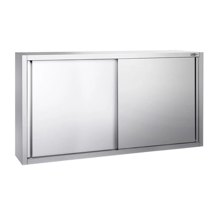 GGM Gastro Commercial Stainless Steel Wall Cabinet / Kitchen Cupboard PREMIUM - 1800x400x1000mm - with Sliding Doors