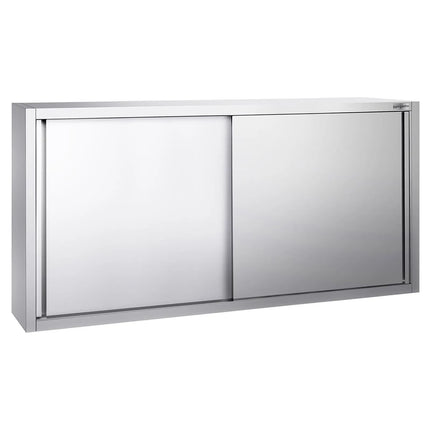 GGM Gastro Commercial Stainless Steel Wall Cabinet / Kitchen Cupboard PREMIUM - 2000x400x1000mm - with Sliding Doors