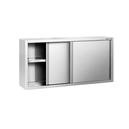 GGM Gastro Commercial Stainless Steel Wall Cabinet / Kitchen Cupboard PREMIUM - 1600x400x800mm - with Sliding Doors