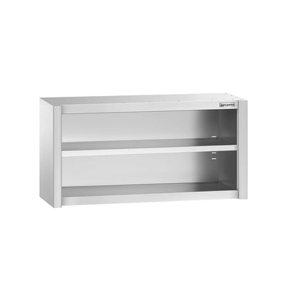GGM Gastro Commercial Stainless Steel Wall Cupboard PREMIUM - 1200x400x650mm - Open Front (no doors)