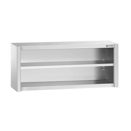 GGM Gastro Commercial Stainless Steel Wall Cupboard PREMIUM - 1600x400x650mm - Open Front (no doors)
