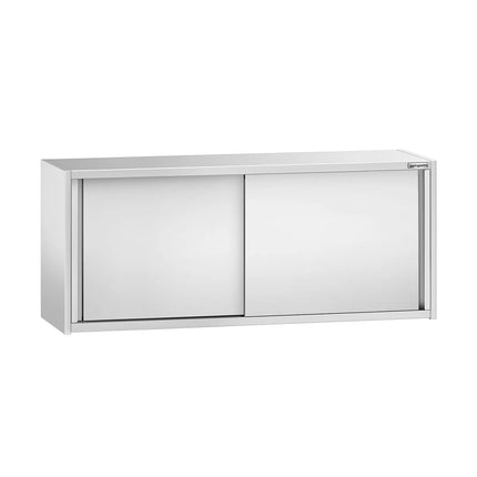 GGM Gastro Commercial Stainless Steel Wall Cupboard PREMIUM - 1800x400x650mm - with Sliding Doors