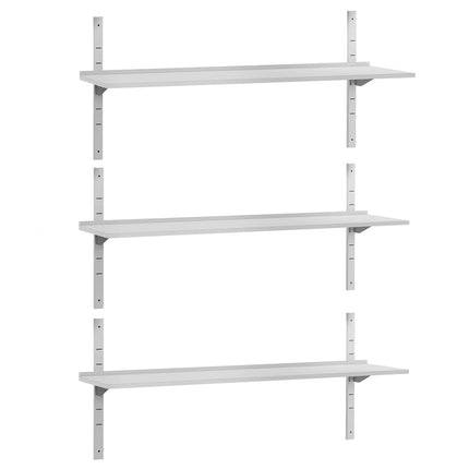 GGM Gastro Commercial Stainless Steel Wall Shelf ECO - 1800x400mm - 3 Tiers