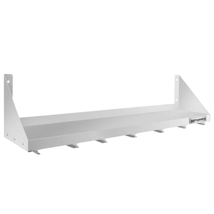 GGM Gastro Commercial Stainless Steel Wall Shelf for Containers 6x GN 1/6 - 1200x300mm - with Single Tier
