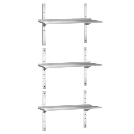 GGM Gastro Commercial Stainless Steel Wall Shelf PREMIUM - 1400x300mm - 3 Tiers
