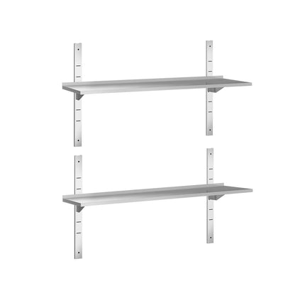 GGM Gastro Commercial Stainless Steel Wall Shelf PREMIUM - 1500x300mm - 2 Tiers