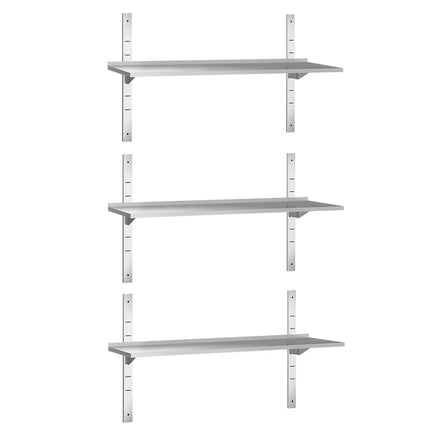 GGM Gastro Commercial Stainless Steel Wall Shelf PREMIUM - 1500x400mm - 3 Tiers