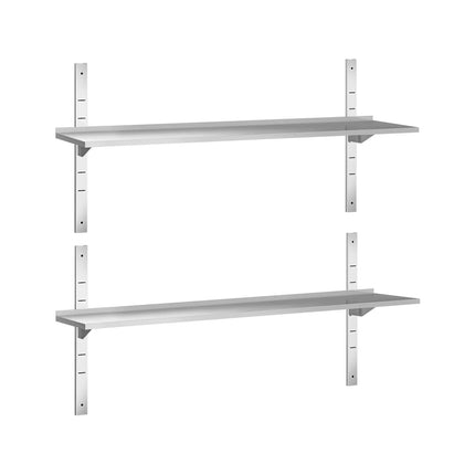 GGM Gastro Commercial Stainless Steel Wall Shelf PREMIUM - 1600x400mm - 2 Tiers