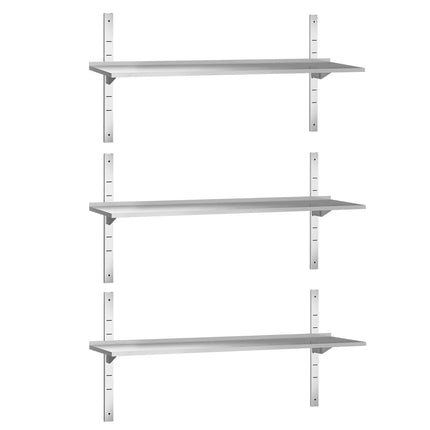 GGM Gastro Commercial Stainless Steel Wall Shelf PREMIUM - 1600x400mm - 3 Tiers