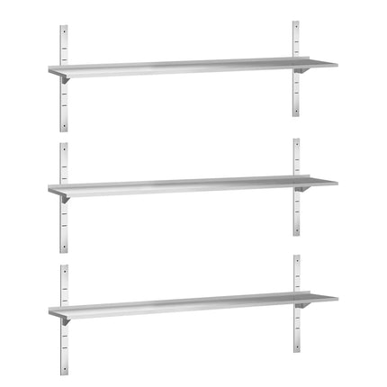 GGM Gastro Commercial Stainless Steel Wall Shelf PREMIUM - 2000x300mm - 3 Tiers