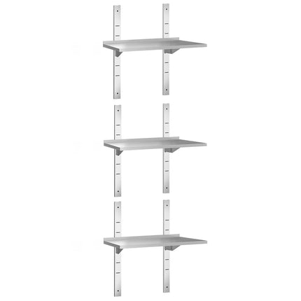 GGM Gastro Commercial Stainless Steel Wall Shelf PREMIUM - 600x300mm - 3 Tiers