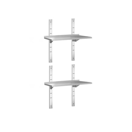 GGM Gastro Commercial Stainless Steel Wall Shelf PREMIUM - 600x400mm - with 2 Tiers