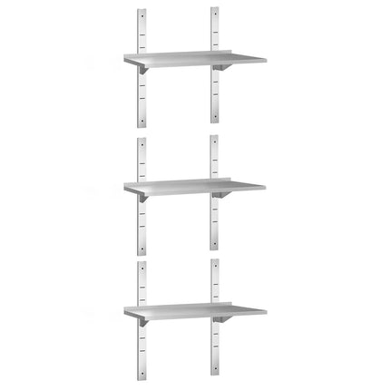 GGM Gastro Commercial Stainless Steel Wall Shelf PREMIUM - 800x300mm - 3 Tiers