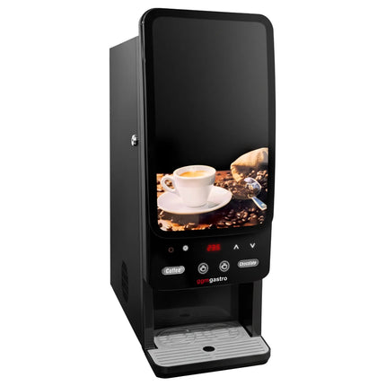 GGM Gastro Commercial tabletop instant hot drinks machine, 2 ingredient canisters — 1.8 kW — Touch — Black