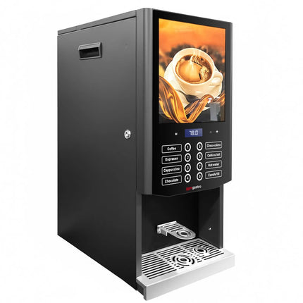 GGM Gastro Commercial tabletop instant hot drinks machine, 3 ingredient canisters — 2.5 kW — Touch — Black