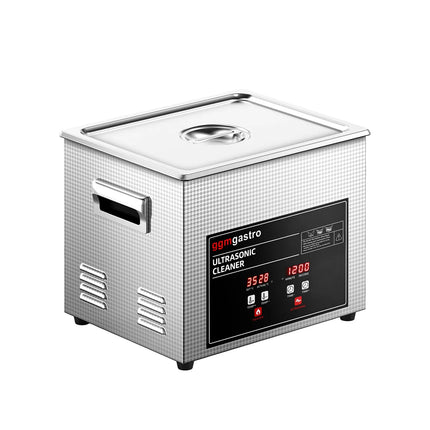 GGM Gastro Commercial Ultrasonic Cleaner - 10L - 240W Ultrasonic Power - 40kHz - Digital - with Heater - Degas - with Drain Tap