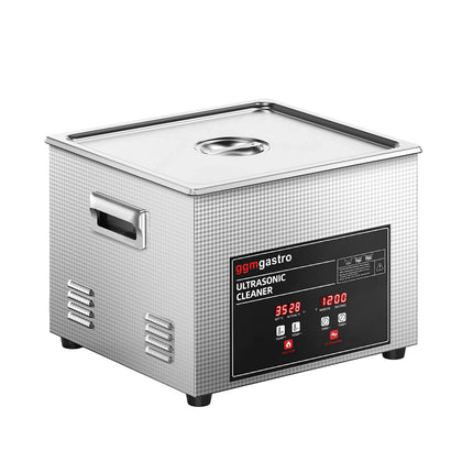 GGM Gastro Commercial Ultrasonic Cleaner - 15L - 360W Ultrasonic Power - 40kHz - Digital - with Heater - Degas - with Drain Tap
