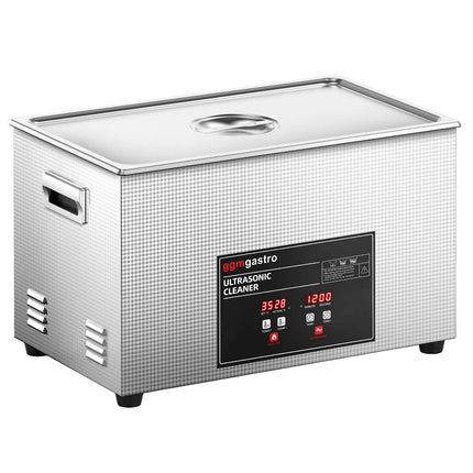 GGM Gastro Commercial Ultrasonic Cleaner - 30L - 600W Ultrasonic Power - 40kHz - Digital - with Heater - Degas - with Drain Tap