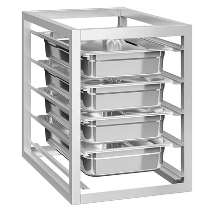 GGM Gastro Commercial Under-counter GN/EN Tray Rack – 5 levels - 450x660mm - GN 1/1 - for Work Tables Series ATK 700mm deep