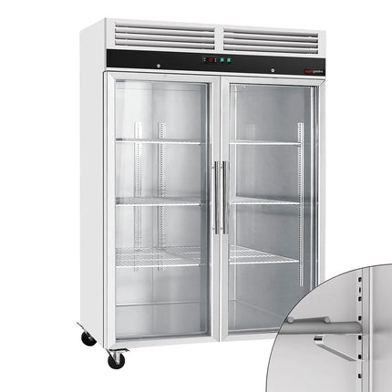 GGM Gastro Commercial Upright Display Freezer Stainless steel ECO - 1200L - with 2 glass doors