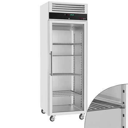 GGM Gastro Commercial Upright Display Fridge Stainless steel ECO - 600L - with 1 glass door