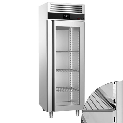 GGM Gastro Commercial Upright Display Fridge Stainless steel PREMIUM - 700L - with 1 glass door