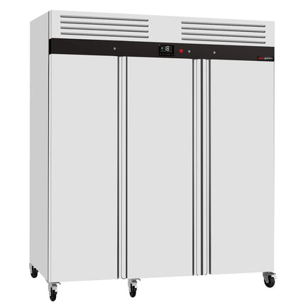 GGM Gastro Commercial Upright Freezer Stainless Steel ECO – 1800 L – 3 Stainless Steel Doors – Plastic Interior Door Lining